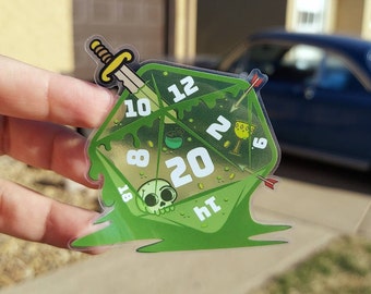 Gelatinous Cube D20 Sticker