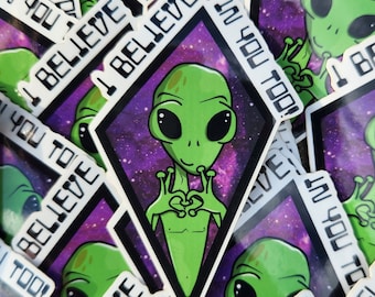 Emotional Support Alien Sticker