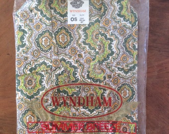 MIB 1970's Vintage Mens Cotton Summer Shortie Pajamas Pyjamas Pjs Made in New Zealand by Wyndham OS