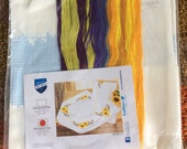 Vervaco kit square table cloth stamped for Cross Stitch Embroidery 32 including thread SunFlowers
