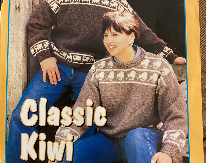Classic Kiwi Sweater Knitting Pattern, New Zealand Picture Knitting