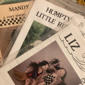 Mönster till tygdockor av vintage-modell Sally Lampi, Humpty och Little Redhood, Mandy, en väldigt speciell ängel, Liz