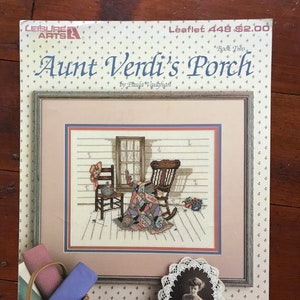 Kolekcja Pauli Vaughan Książka 2 Aunt Verdi's Porch Counted Cross Stitch Ulotka Leisure Arts 448, 1986