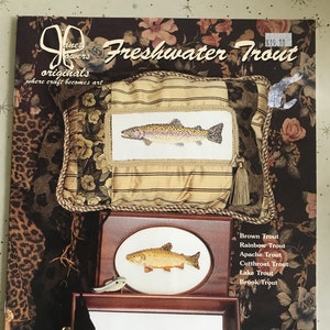 Freshwater Trout  Janet Powers Originals Counted Cross Stitch Chart , Brown Trout, Rainbow Trout