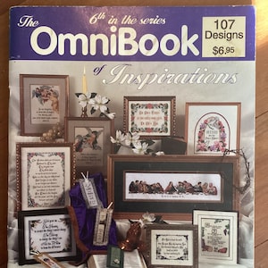 The Omnibook of Inspirations Counted Cross Stitch Pattern Book, 6th  in the series, Jeanette Crews Designs 1994  107 designs