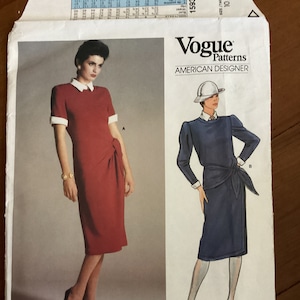 Rare 1985 Oscar de la Renta Vogue American Designer Pattern, 1593, Skirt and Top,    Uncut  Factory Folded, size 10, bust 32 1/2”