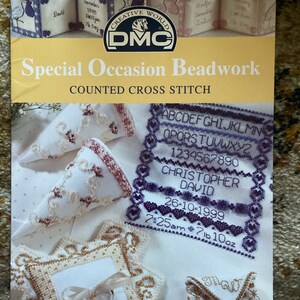 Ocasiões especiais Beadwork, amostrador de casamento, amostrador de nascimento, almofada de anel, livro de bebê, oficina criativa DMC gráficos de ponto cruz contados, P5046