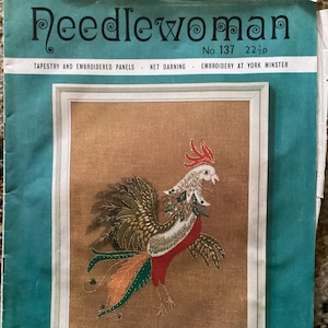 1974 Needlewoman needlecraft magazine , includes Transfers No 137 Embroidery, Tatting, Knitting, Crochet, Tapestry, Dandycock Embroidery