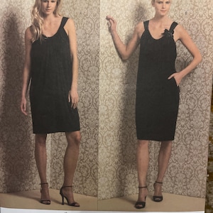 DKNY Vogue V1012, Easy Dress , size 6-12 Donna Karan New York , American Designer Pattern  Uncut Factory Folded Bust 301/2”-34”