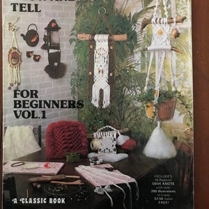 Originele macramé voor beginners, presentatie en uitleg, deel 1, bonus knopenwoordenboek, patroonboek, 23 pagina's, hangende plantenbakken