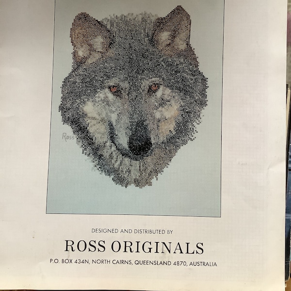 Ross Originals Australia Wolf Counted Cross Stitch Pattern, Graeme Ross 1995
