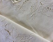 Vintage unused Hand Embroidered and cut tablecloth topper
