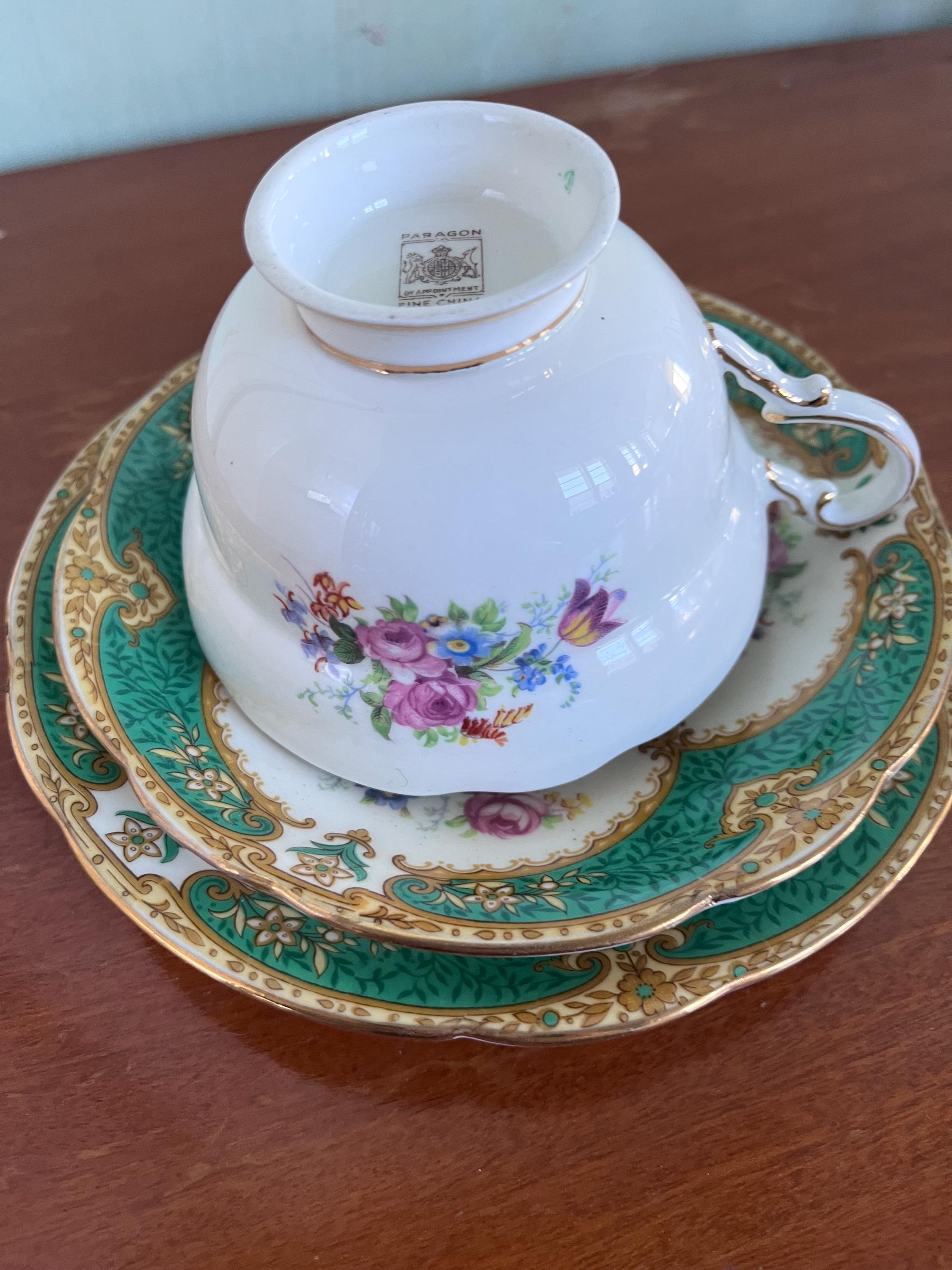 【英国購入アンティーク】1920年代　  花柄 トリオ 英国購入アンティーク】1920年代 花柄 トリオ 英国購入アンティーク