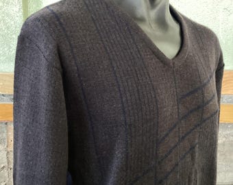 Suéter de pura lana merino de Nueva Zelanda, Silverdale, marrón, talla L, fabricado en Nueva Zelanda
