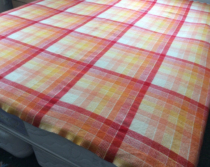 New Zealand Wool Blanket Double Wondawarm Orange Red Yellow Etsy
