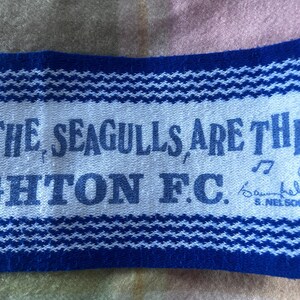Vintage Brighton & Hove Albion 1983 FA Cup Final Scarf • Retro Seagulls Football Memorabilia • Wembley 1983 Soccer merch printed Signatures image 5