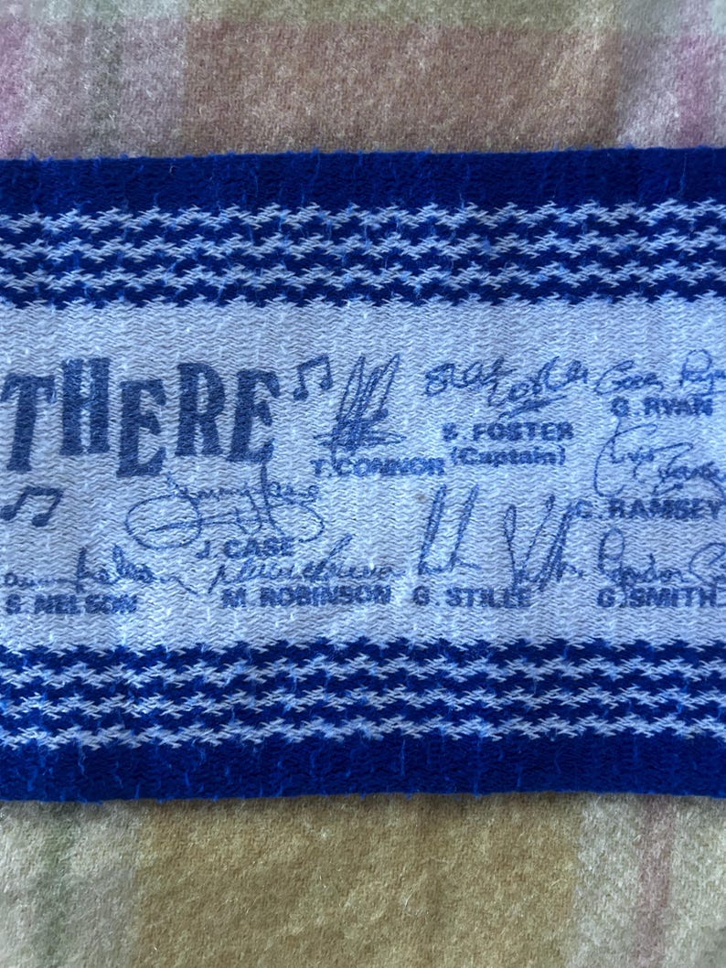 Vintage Brighton & Hove Albion 1983 FA Cup Final Scarf • Retro Seagulls Football Memorabilia • Wembley 1983 Soccer merch printed Signatures image 7