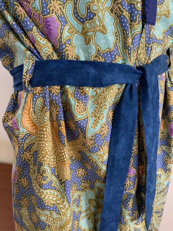 Vintage Batik Robe Mens Summer Robe Dressing Gown… - image 3