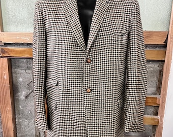 Chaqueta deportiva marrón Harris Tweed de los años 60, fabricada en lana escocesa de Nueva Zelanda