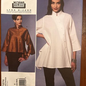 Vogue American Designer Pattern V1274 loose fitting Jacket drape back Lynn Mizono Uncut Factory Folded, XS, S, M Bust 29 1/2&quot; to 36&quot;