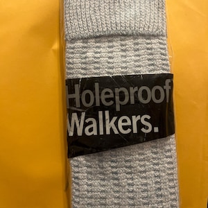 Holeproof Walkers New 1990s Walk Socks, long, knee high, grandpa&#39;s walking, light blue size 6-10 cotton nylon  Made in Australia