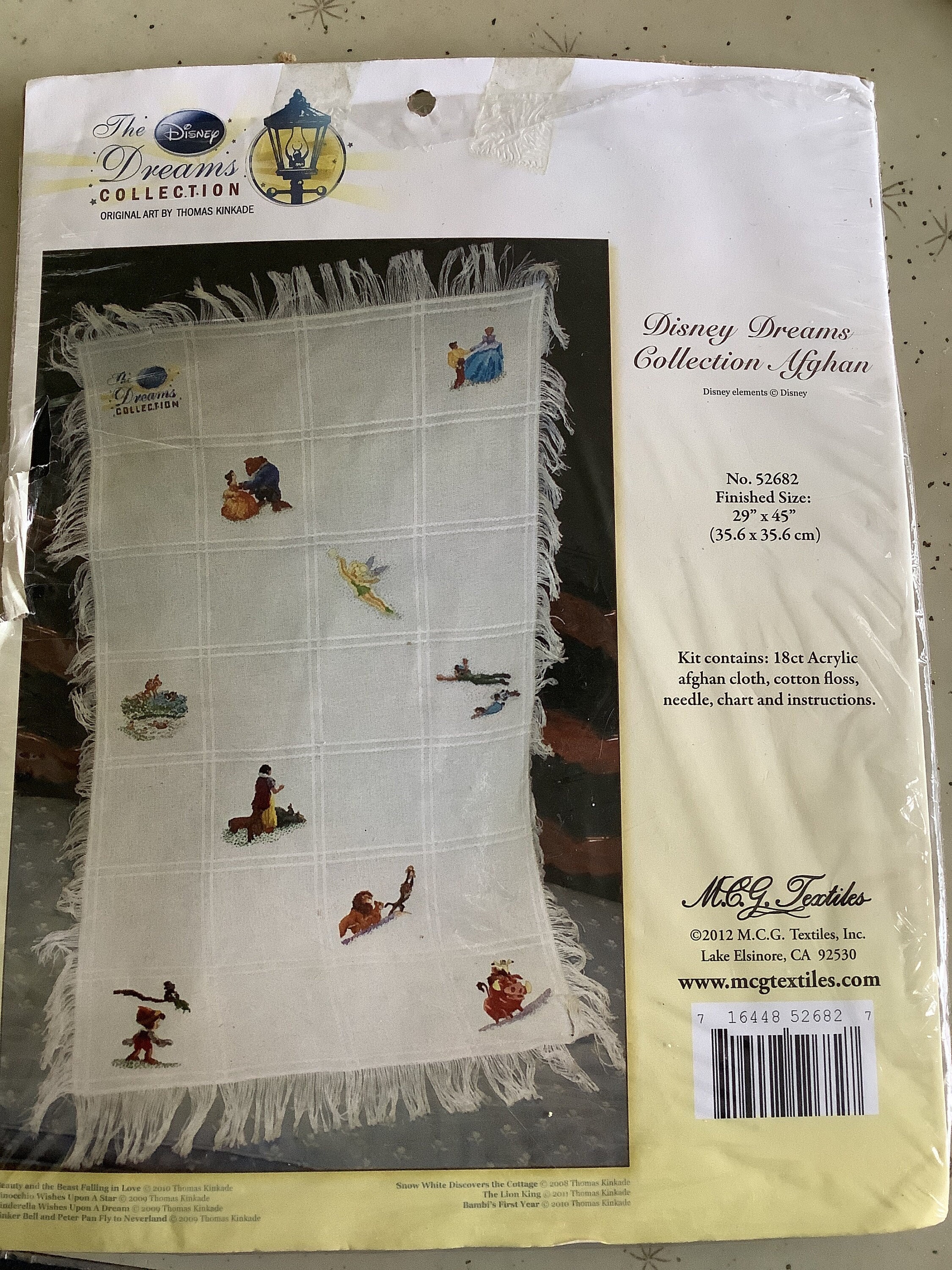 Rare the Disney Dreams Collection Afghan Kit, Thomas Kinkade Counted Cross  Stitch Craft Kit No 52682 