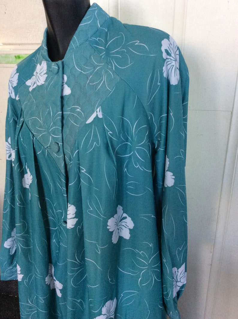 1970's Quilted Brunch Coat Dressing Gown Robe Aqua Blue Etsy