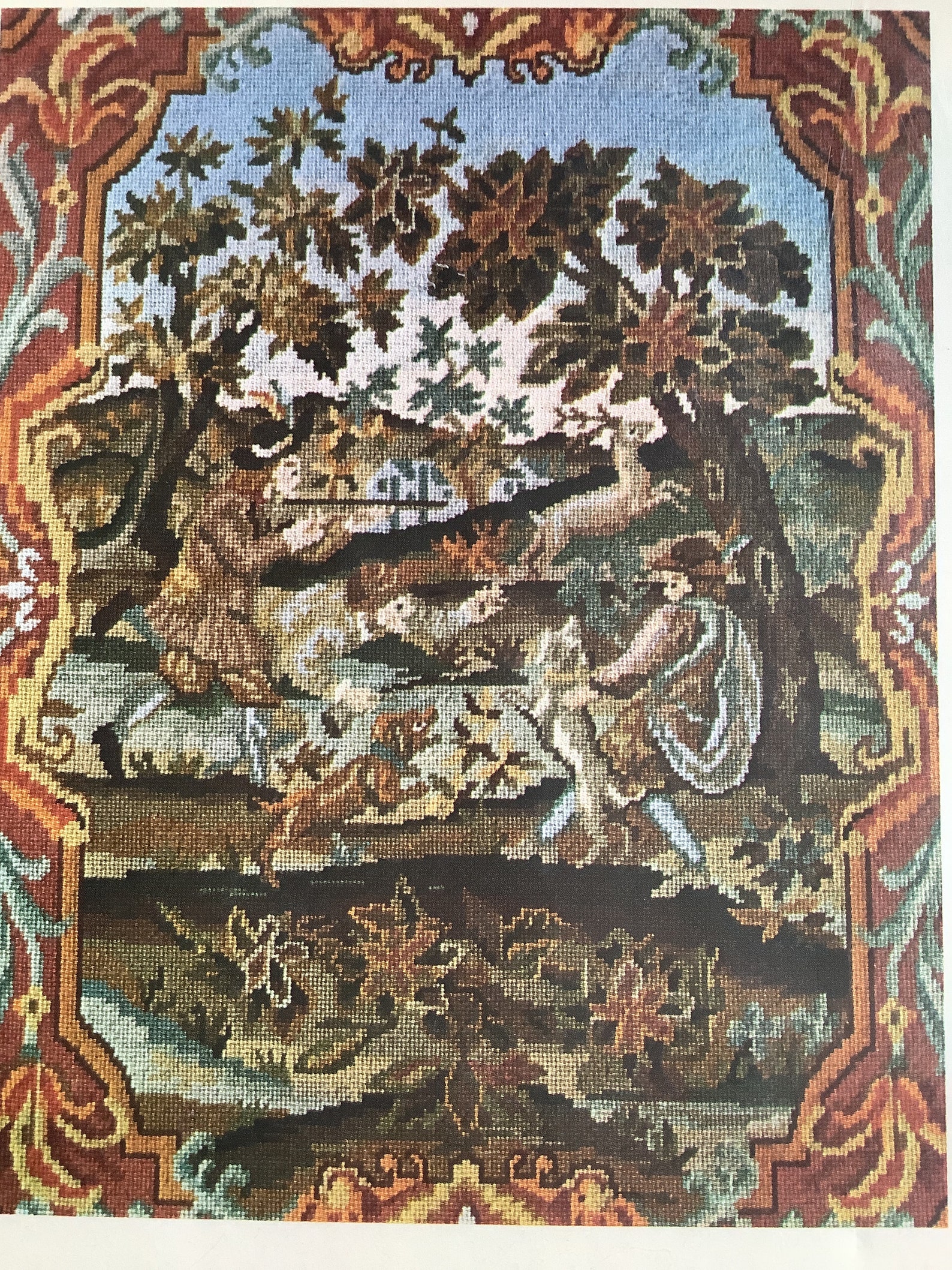 Burda Tapestry Chart, Stag Hunt, Zahlmuster No 644, Needlepoint Wall ...