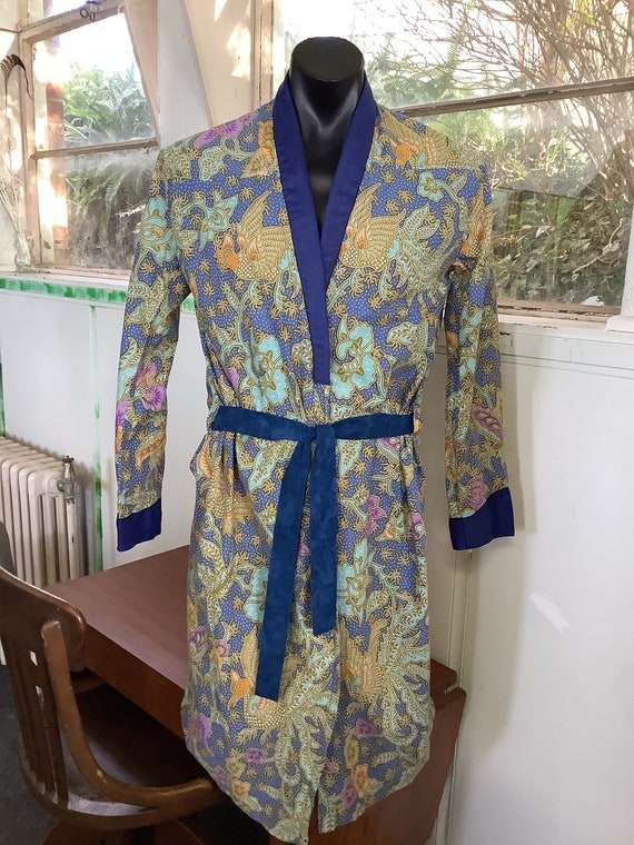 Vintage Batik Robe Mens Summer Robe Dressing Gown… - image 1