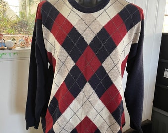 Lyle & Scott Scotland Wool Argyle sweater , Large