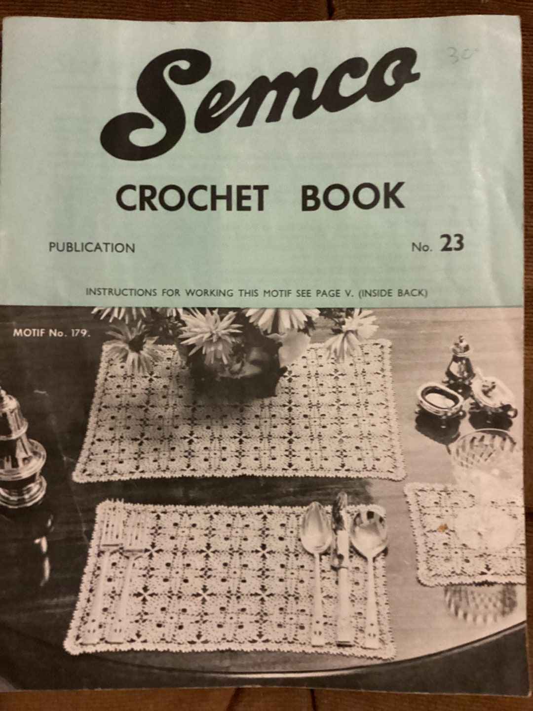 Original 1950s Semco Crochet Book 23 New Zealand , Motif Patterns