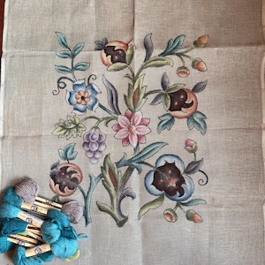 vintage Jacobean tapestry canvas and wool , Langham 4510