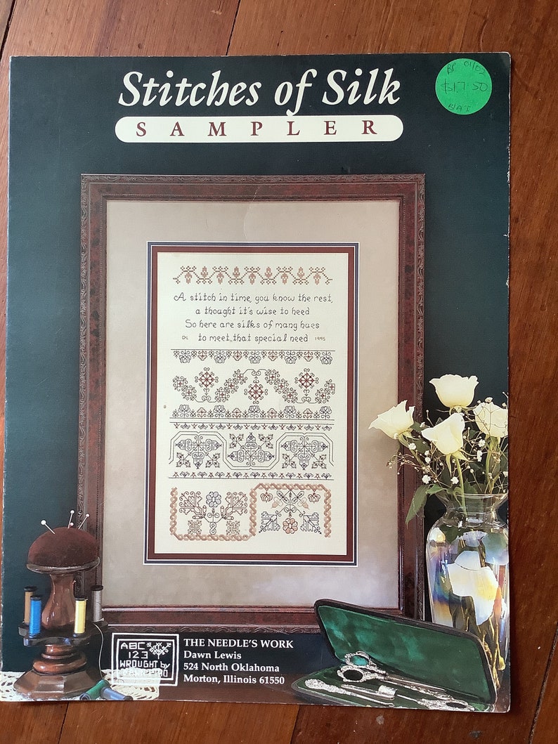 Stitches of Silk Sampler Embroidery Chart Pattern the Etsy
