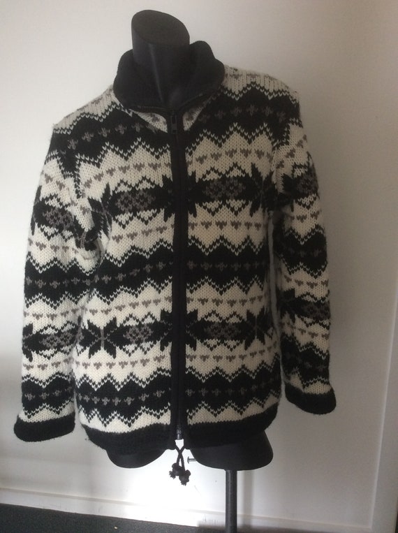 New Zealand wool knitted  jacket fleece lined Mad… - image 1
