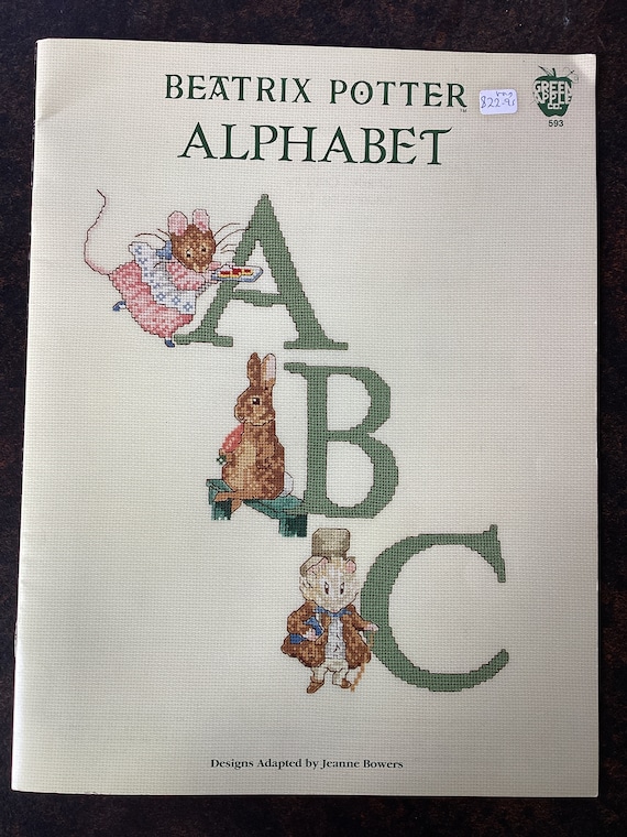 Beatrix Potter Alphabet Counted Cross Stitch Chart Pattern, Green