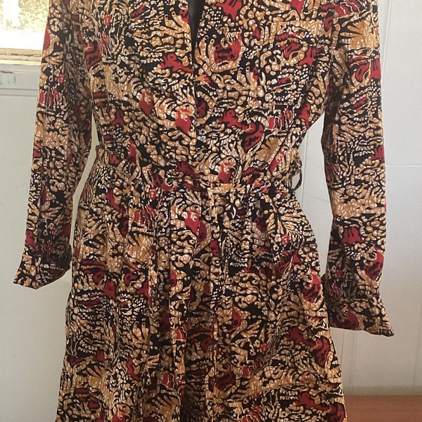 1970's  Mens Summer Funky Malaysian Batik Robe Made in New Zealand Dressing Gown by Klipper