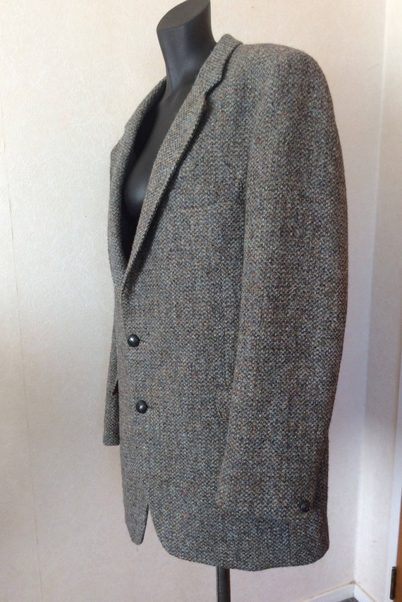 Harris Tweed×HAI SPORTING GEAR ウールジャケット Holland & Sherry Tweed 100% Wool Olive Green Burnt Orange