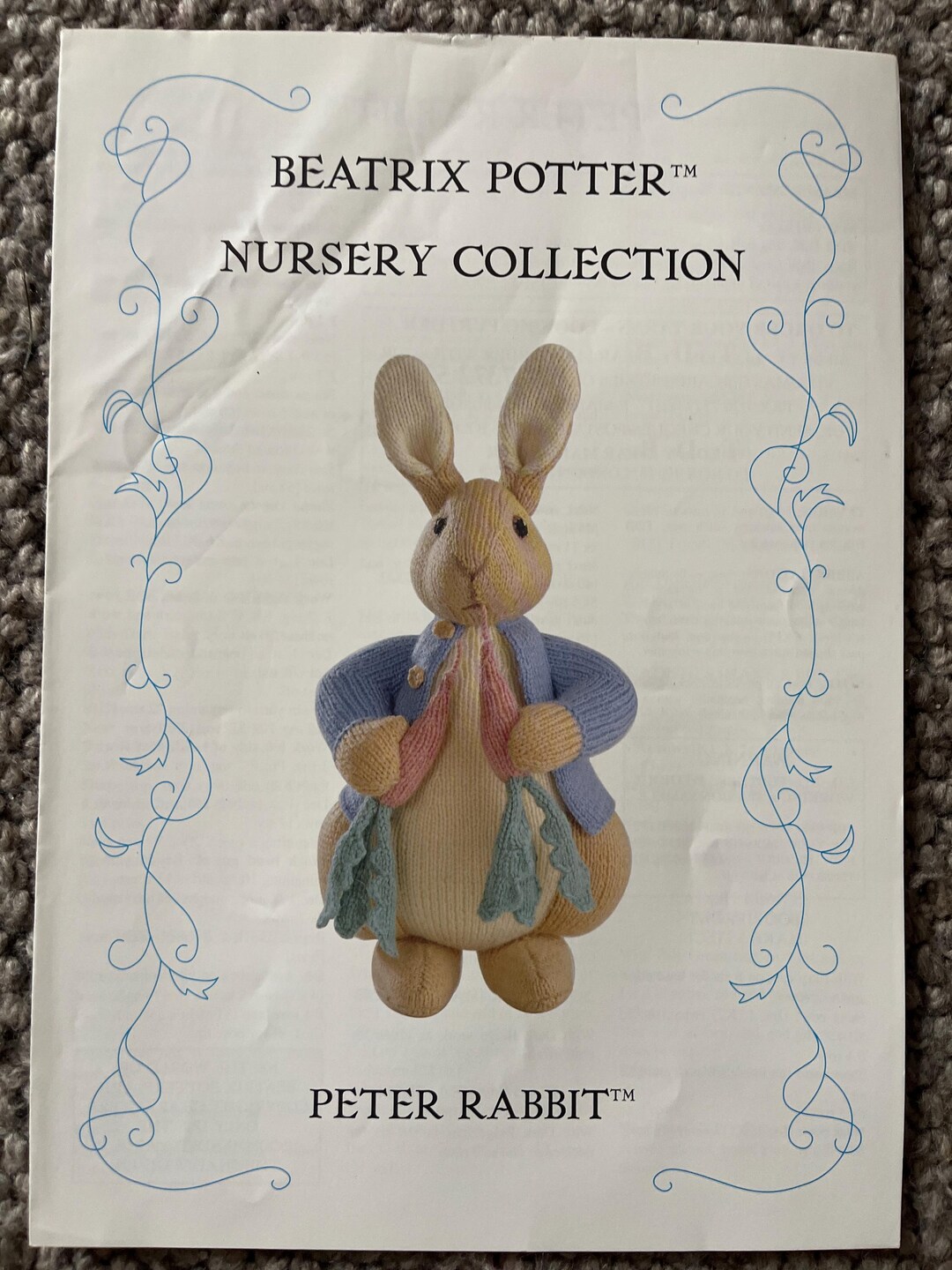 Peter Rabbit Dart Peter Rabbit Toy Alan Dart Knitting Pattern, Nursery Collection ...