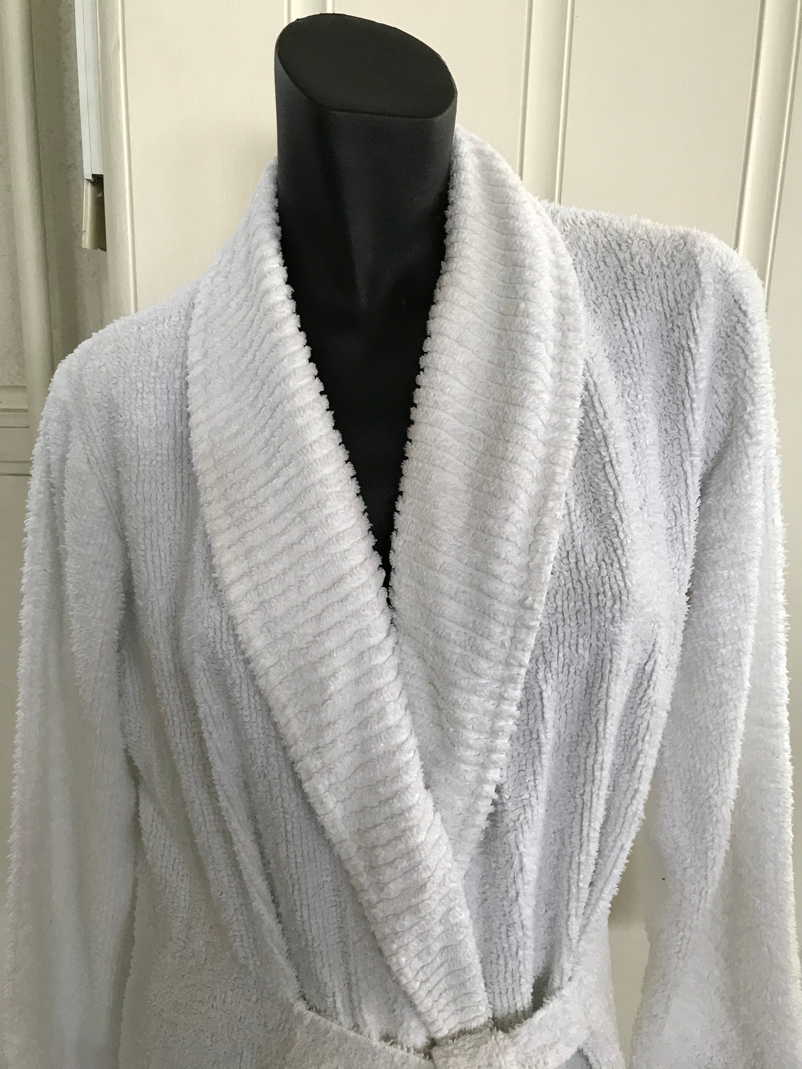 Vintage Supertex Cotton Chenille White Bathrobe Robe Etsy