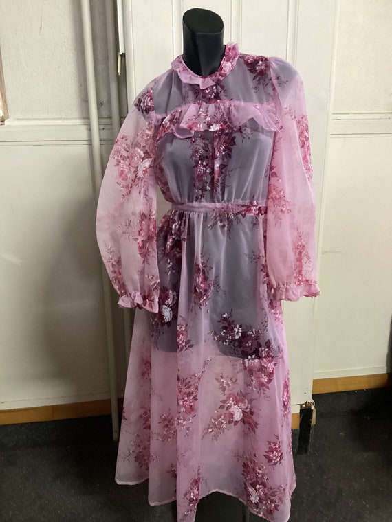 Vintage Sheer Floral Dress, Pink, Frilled, XXS Misses - Etsy Vintage Sheer Floral Dress, Pink, Frilled, XXS Misses - Etsy