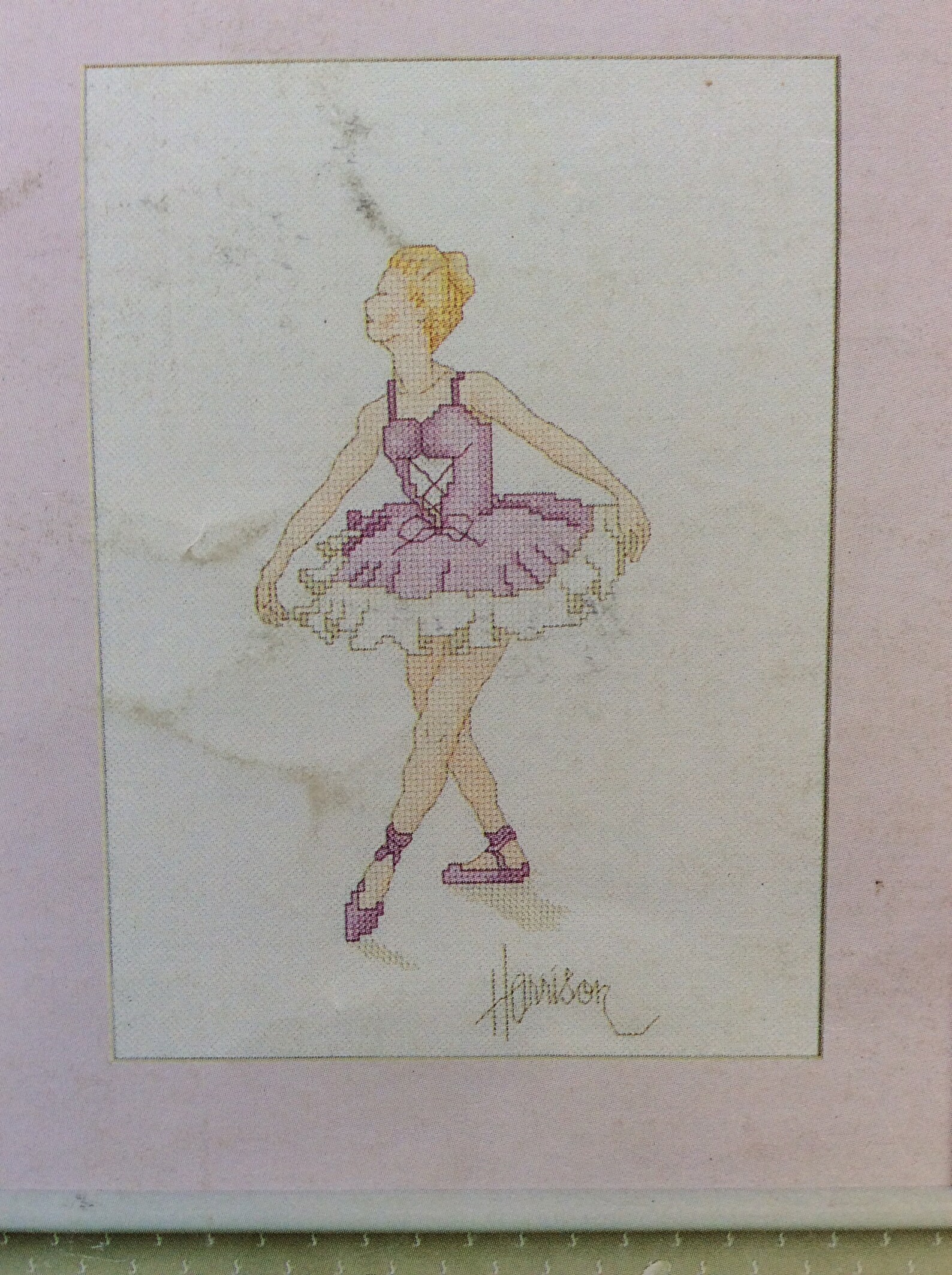 the little ballerina cross stitch 4 charts kitten with ballet shoe, cat and flowers ballerina, point shoes, harrison