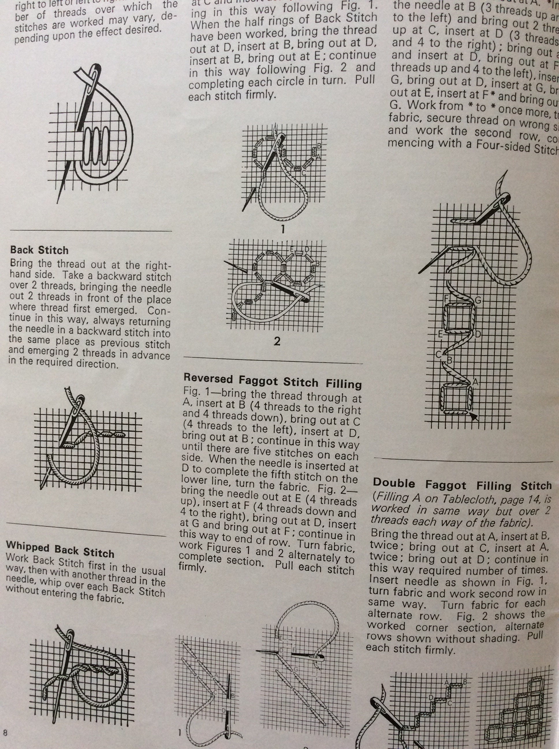 1970s Drawn Fabric Embroidery Book pulled thread Coats Etsy