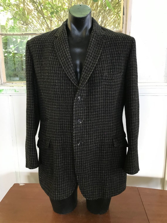 1960's Harris Tweed Sports Blazer Jacket, dark bro