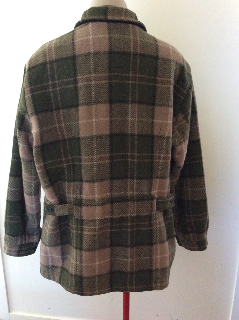 Swanndri Beige /& Green Plaid Wool Outdoors Jacket XL Made in New Zealand
