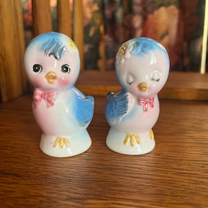 Rare Bluebird Salt & Pepper Shakers, made in Japan, Lefton