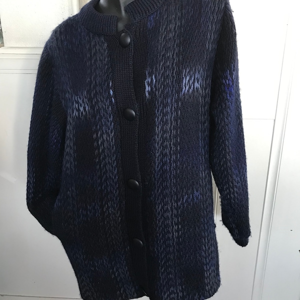 Sue Bateup Handcrafted, handgewebt, handgestrickt, Neuseeland Wollmantel lange Strickjacke, Jacke, Made in Neuseeland