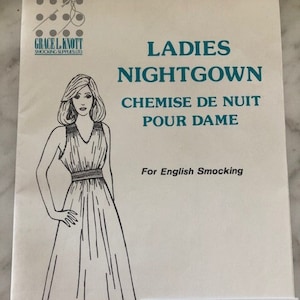 Ladies Nightgown or Shift Dress pattern, Grace Knott design. Smocking,heirloom