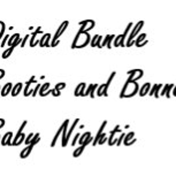Classic Bonnet & Petits Chassons, Chemise de nuit bébé  lot numérique