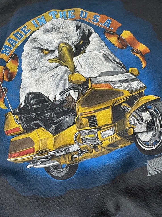 Vintage 90s Made in the USA Motorcycle Sweatshirt… - image 3