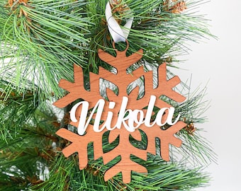 Gepersonaliseerde sneeuwvlokkerstboomornament